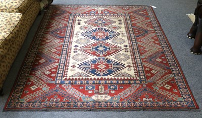 Lot 1204 - Afghan Rug of Caucasian Design, the cream...