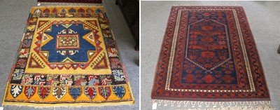 Lot 1208 - Konya Rug, The indigo field centred by a...