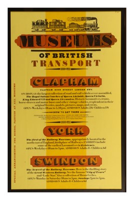 Lot 588 - Two Colour Railway Posters: MUSEUMS OF BRITISH...