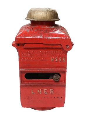 Lot 546 - A Pair of Cast Iron and Red-Painted Railway...