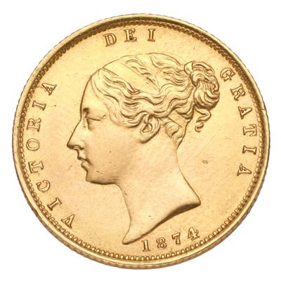 Lot 173 - Victoria, Half Sovereign 1874, die no. 24...