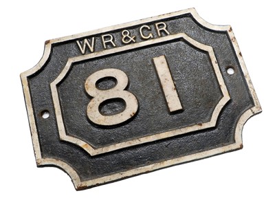 Lot 595 - West Riding And Grimsby Railway Cast Iron Bridgeplate 81