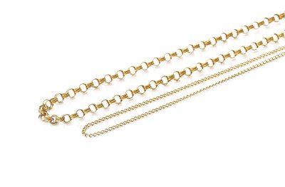 Lot 292 - A 9 Carat Gold Fancy Link Chain, length 46cm;...