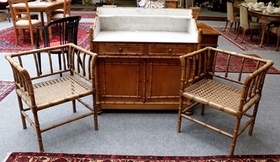 Lot 1481 - A Victorian Pine Washstand, with marble top...