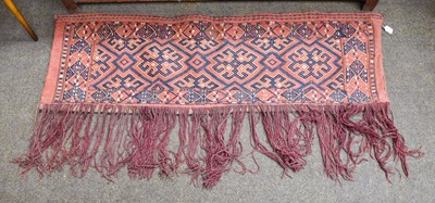 Lot 1289 - Ersari Turkmen Flatweave Torba, the terracotta...