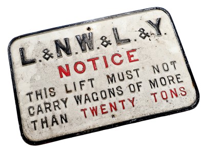 Lot 606 - London & North Western/Lancashire & Yorkshire Joint Cast Iron Notice