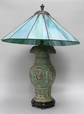 Lot 1482 - A Chinese Archaic Style Hu Shaped Vase Lamp,...