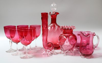 Lot 231 - A Selection of Cranberry Glass, Victorian and...