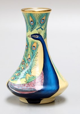 Lot 104 - Moorcroft Enamels: "Peacock" Vase, 8cm high...