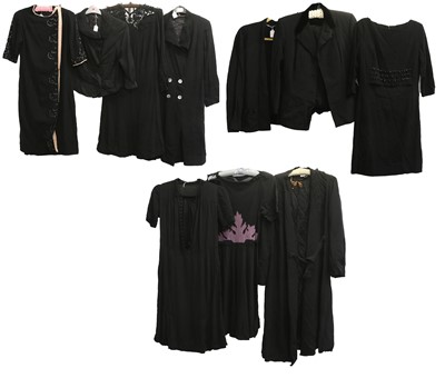 Lot 2211 - Circa 1930-50s Black Dresses, Jackets and a...