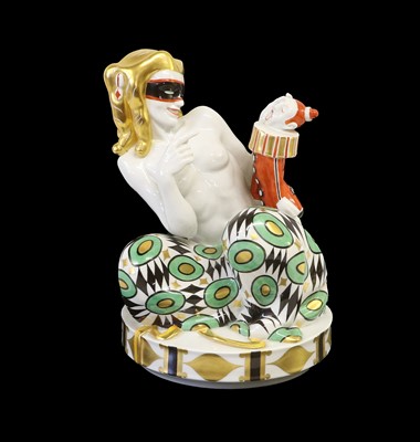 Lot 587 - A Meissen Porcelain Figure of Odalisque with...