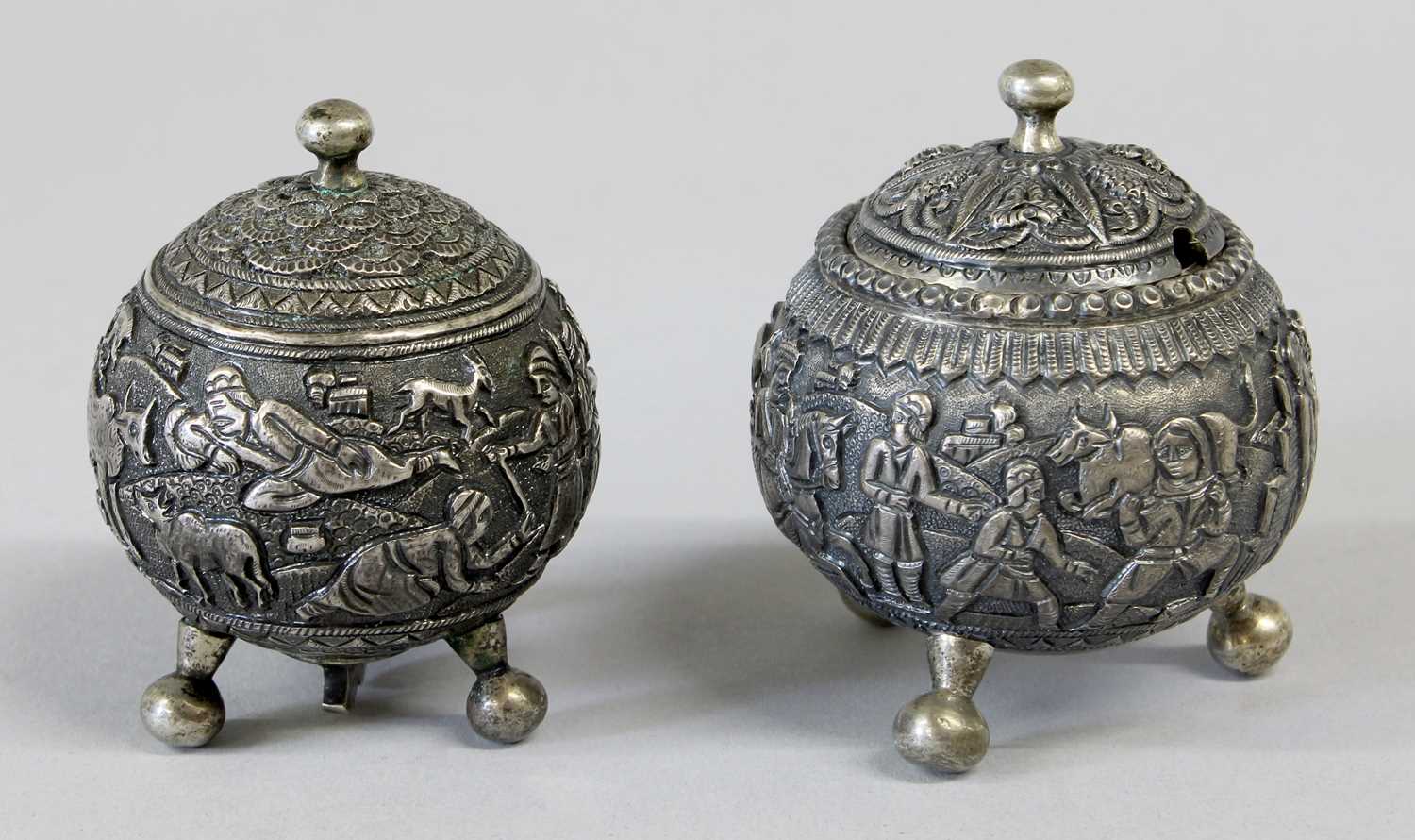 Lot 19 - A Indian Silver Mustard-Pot and Pepperette,...