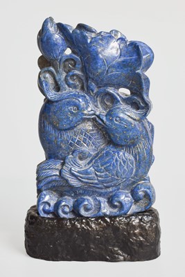 Lot 248 - A Chinese Carved Lapis Lazuli Group,...