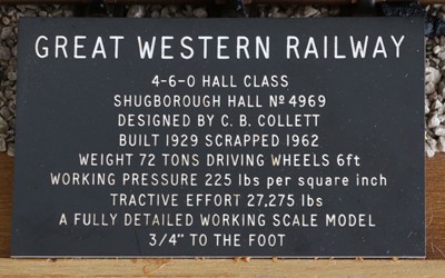 Lot 638 - Kit/Scratch Built 3 1/2" Gauge Live Steam Collett Hall Class Locomotive