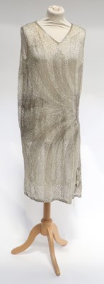 Lot 2219 - Circa 1920s Silver Beaded Sleeveless Shift...