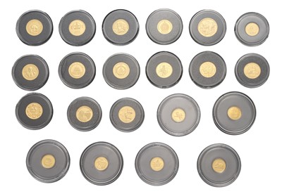 Lot 244 - Assorted Miniature Gold Coins, 21 coins in...