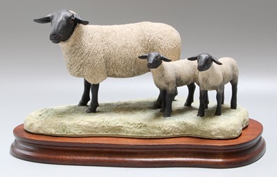 Lot 217 - Border Fine Arts 'Suffolk Ewe and Lambs',...