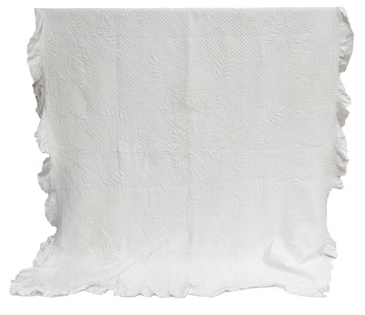 Lot 2049 - Early 20th Century White Whole Cloth Quilt,...