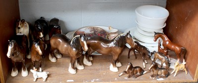 Lot 182 - Beswick Horses, including large Hunter, all...