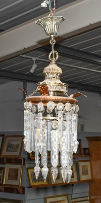 Lot 198 - A Four Tier Chandelier with Glass Drops,...