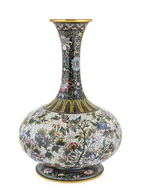 Lot 603 - A Chinese Cloisonne Enamel Bottle Vase, Qing...