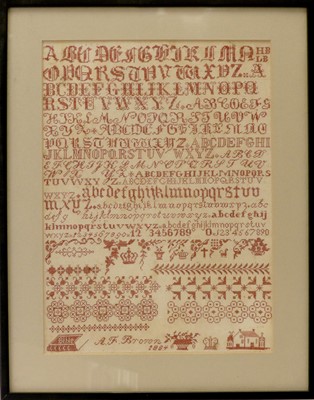 Lot Bristol Ophanage Sampler Worked by A F Broton...