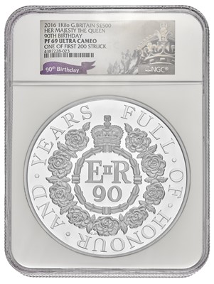 Lot 150 - UK, One Kilo Fine Silver Coin 2016, £500 face...