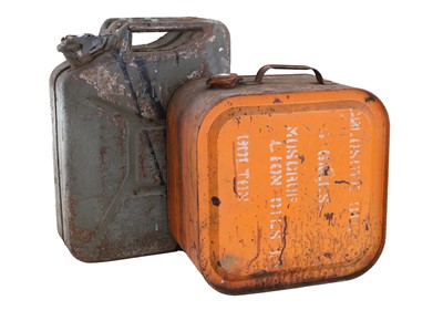 Lot 560 - Seven Vintage British Army-Type Jerry Cans A...