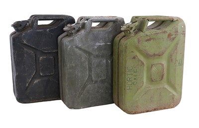 Lot 560 - Seven Vintage British Army-Type Jerry Cans A...