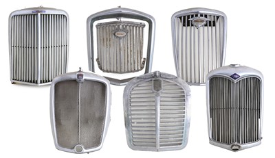 Lot Six Chromed Car Radiator Grilles, to include:...