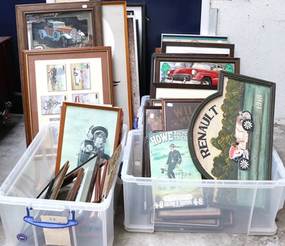 Lot 580 - A Large Quantity of Framed Car Related...