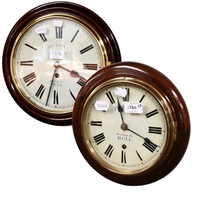 Lot 1370 - Two Wall Timepieces, both signed JNo Lodge,...