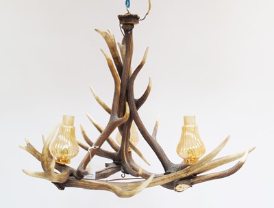 Lot 1132 - Antler Furniture: Antler Mounted Chandelier,...