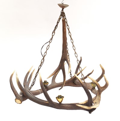 Lot 1129 - Antler Furniture: Two Antler Mounted...