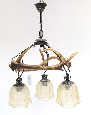 Lot 1152 - Antler Furniture: Two Antler Mounted...