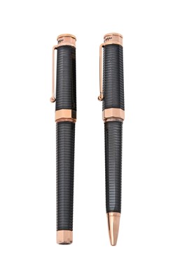 Lot 2262 - A Montegrappa Nero Uno Linea Fountain-Pen and Ballpoint-Pen