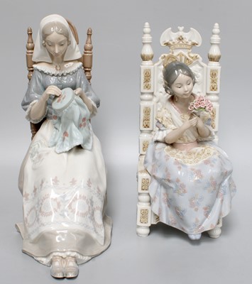 Lot 126 - A Lladro Porcelain Figure of a Seated Girl,...