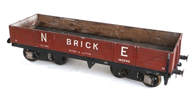 Lot 625 - Kit/Scratch Built 5" Gauge 5 Plank Bogie Brick Wagon NE