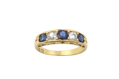 Lot 2169 - A Sapphire and Diamond Five Stone Ring three...