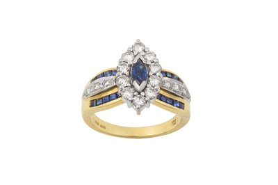 Lot 2112 - An 18 Carat Gold Sapphire and Diamond Cluster...