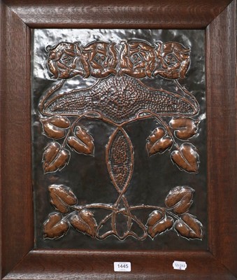 Lot 1445 - Glasgow School, an Arts & Crafts embossed...