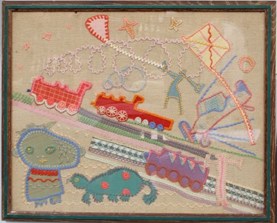 Lot 1270 - Rebecca Crompton Applique Picture, depicting...