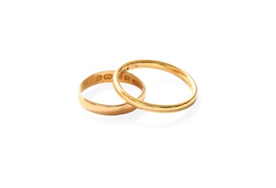 Lot 392 - Two 22 Carat Gold Band Rings, finger sizes I...