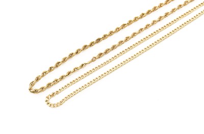 Lot 378 - A 9 Carat Gold Rope Twist Chain, length 67cm;...