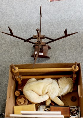 Lot 1245 - Victorian and Later Bobbins, wool winder,...