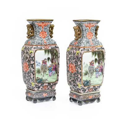 Lot 134 - A Pair of Chinese Porcelain Vases on Stands,...