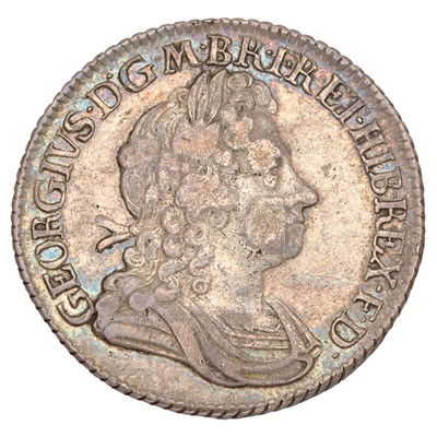 Lot 34 - George I, Shilling 1718, first bust, roses and...