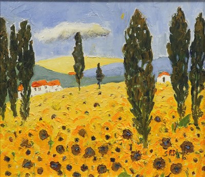 Lot 1116 - Stephanie Dingle (1926-2017) "Yellow Fields"...