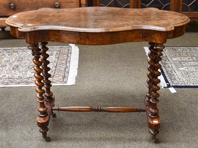 Lot 1398 - A Victorian Burr Walnut Window Table, the...