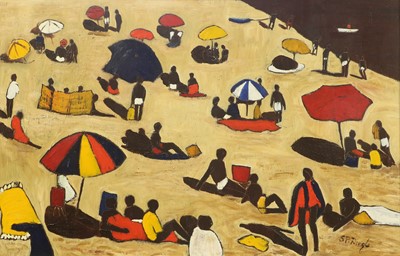 Lot 1119 - Stephanie Dingle (1926-2017) "Beach with...